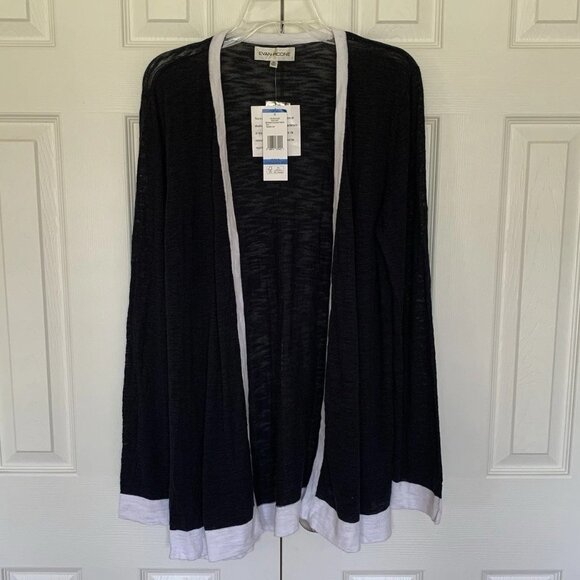 Evan Picone Open Cardigan Sweater Women Size XL Blue Dark Navy Knit Cotton NWT - Picture 1 of 8